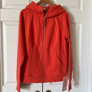 NWT LULULEMON Scuba Full Zip Hoodie. Size 8. Color is Brick.